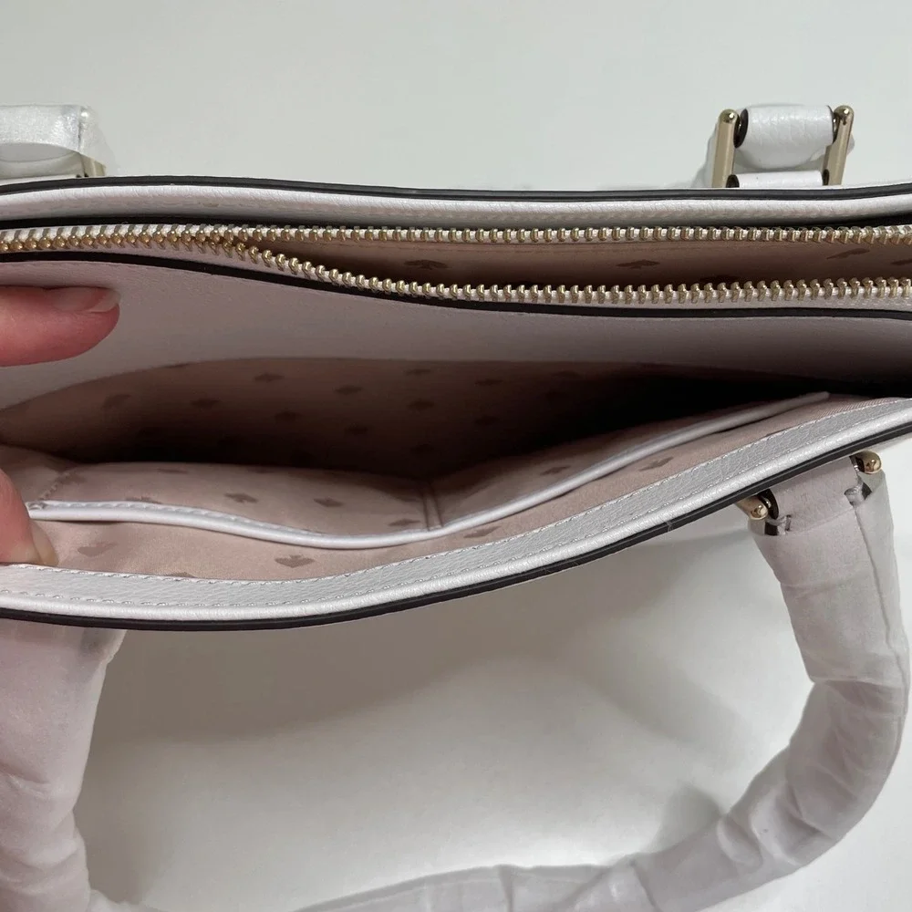 Kate Spade Small Mariella Greene Street White Leather Satchel Purse‎ Bride NEW